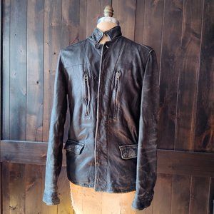 AllSaints Mens Melville leather jacket